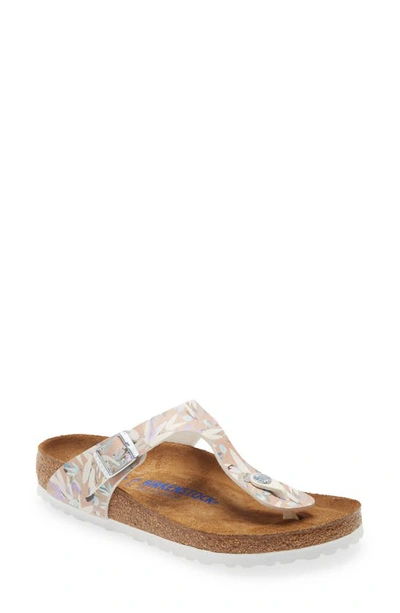 Birkenstock Gizeh Flip Flop In Floral Fades Rose