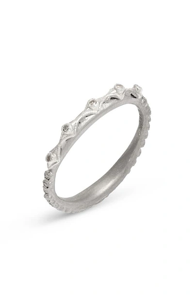 Armenta New World Crivelli Stackable Diamond Ring In Silver