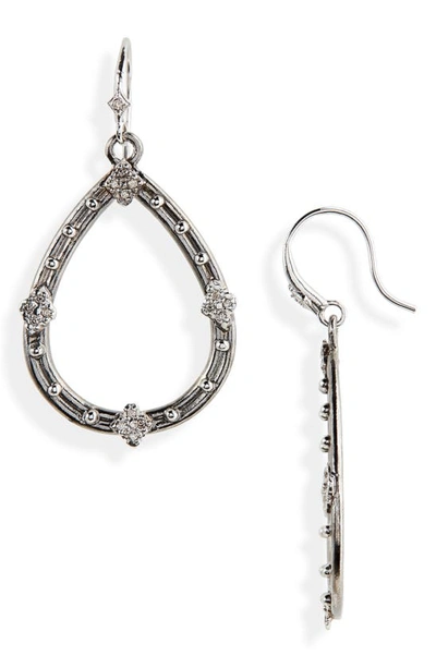 Armenta Champagne Diamond Teardrop Earrings In Silver