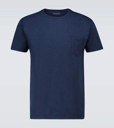 Thom Sweeney Washed Cotton T-shirt In Blue