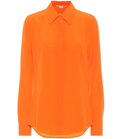 Stella Mccartney Willow Orange Silk Crepe De Chine Shirt