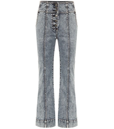 Ulla Johnson Ellis High-rise Cropped Bootcut Jeans In Blue