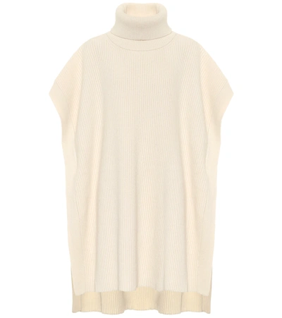 Joseph Roll-neck Front-slit Cashmere Poncho In Ivory
