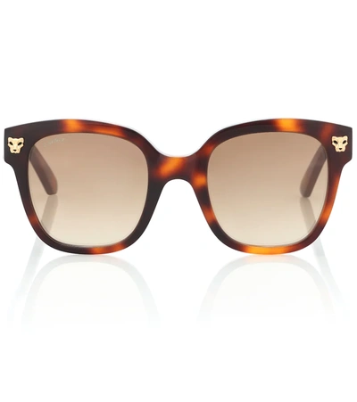 Cartier Panthère De  Round-frame Sunglasses In Schwarz