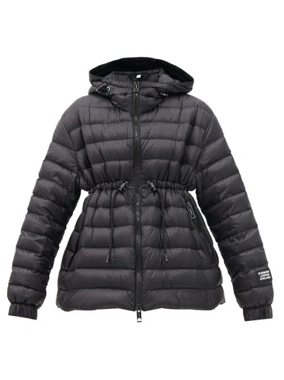Burberry Staithes Drawstring-waist Quilted Hooded Jacket In Nero