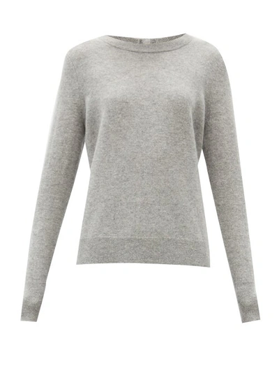 Altuzarra Yumi Button-back Cashmere Sweater In Moonmist Melange