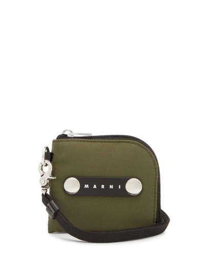 Marni Technical-canvas Wallet In Green