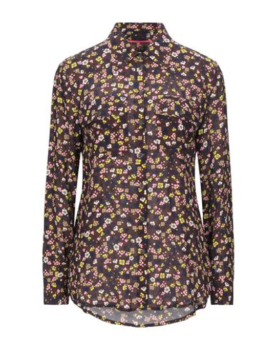 Ottod'ame Floral Shirts & Blouses In Dark Brown