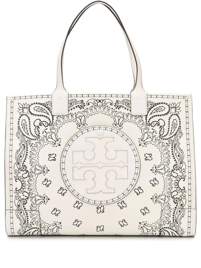 Tory Burch Ella Printed Leather Micro Tote Bag In Neutrals