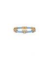 Tory Burch Serif-t Single Wrap Bracelet In Tory Gold/himalaya Blue