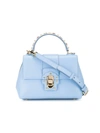 Dolce & Gabbana Medium Lucia Studded Handle Leather Bag, Sky Blue