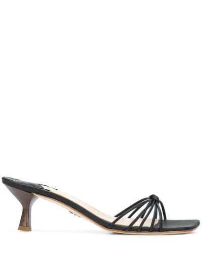 Brother Vellies Luci Kitten Heel Mules In Black