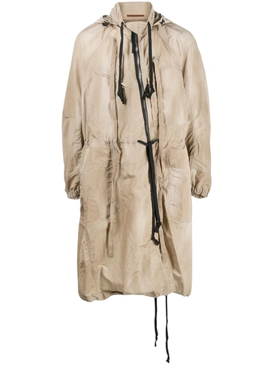 Ziggy Chen Hooded Mid-length Parka In Neutrals