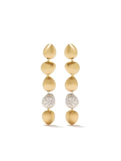 Brumani 18kt Rose And White Gold Corcovado Diamond Drop Earrings In Yellow And White Gold