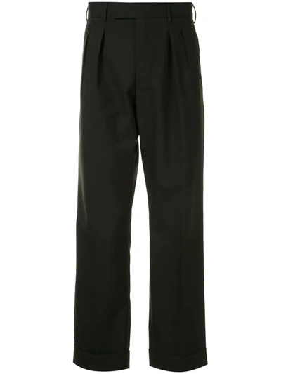 Pt01 Straight Tailored Trousers In Black