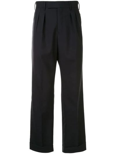 Pt01 Tailored Pleated Trousers In Blue