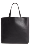 Gucci The Transport Leather Tote In True Black/ Black