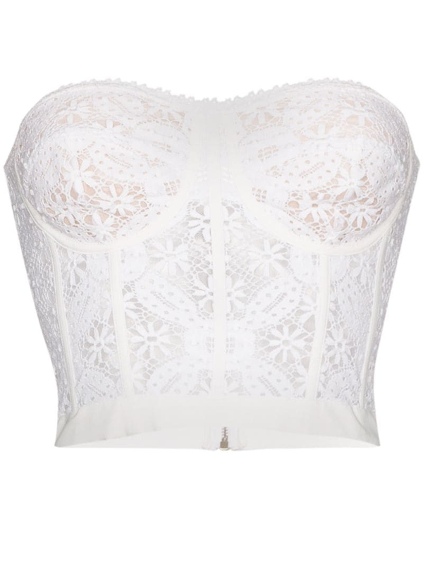 white lace bustier top