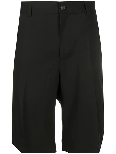 Versace Tailored Wool Shorts In Black