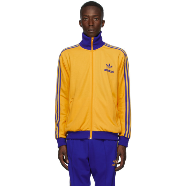 Adidas Originals Adicolor 70s Zipped Jacket In Royal/gold | ModeSens