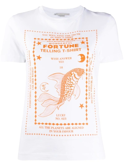 Stella Mccartney Fish Fortune Telling Cotton T-shirt In White