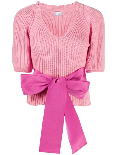 Red Valentino Bow-embellished Jumper In Pink