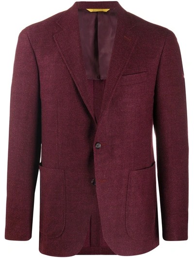 Canali Textured Single-breasted Blazer In Red