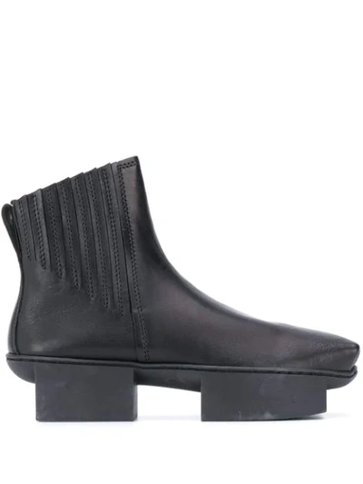 Trippen Square Pointed Ankle Boots In Black