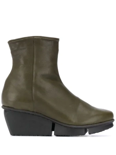 Trippen Ankle Boots W/big Heel In Khaki