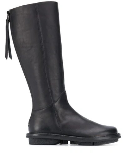 Trippen Midi Boots W/zip On Back In Black