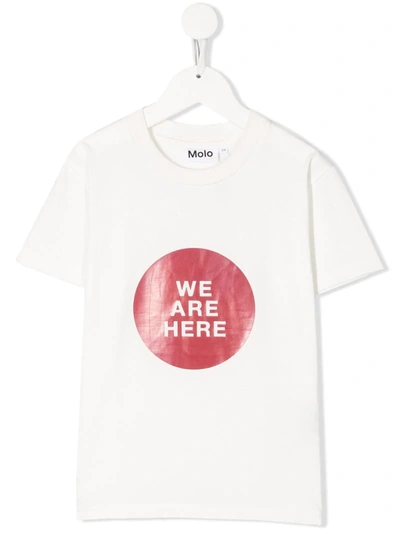 Molo White T-shirt For Kids With Writing