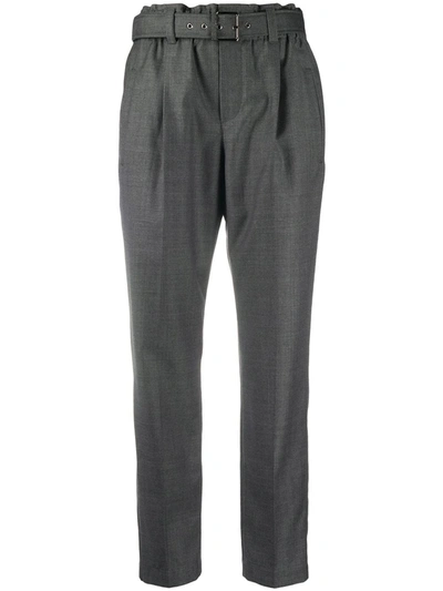 Brunello Cucinelli Straight Leg Belted Trousers In Gray