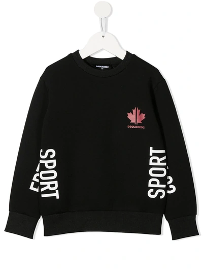 Dsquared2 Kids' Logo Print Sweatshirt In Black