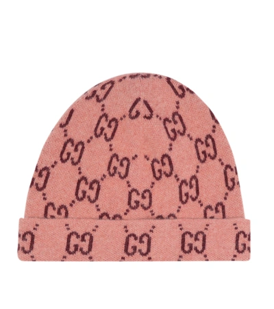 Gucci Kids' Children's Gg Wool Hat In Pink