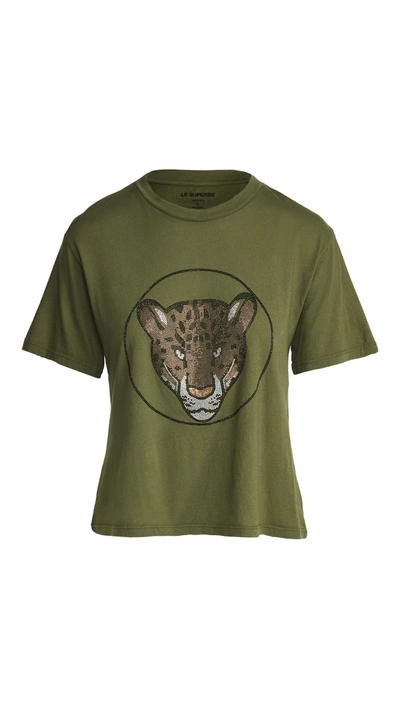 Le Superbe Auro Leopard T-shirt In Washed Army