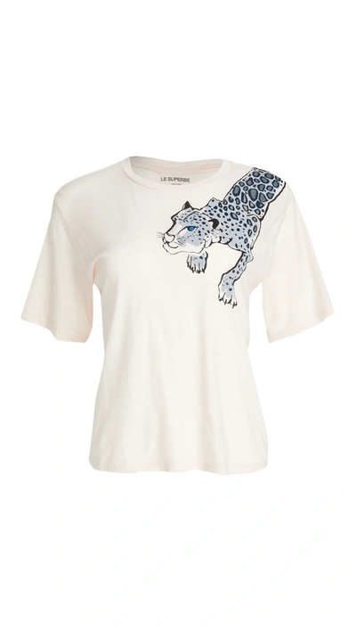 Le Superbe Painted Lil Leopard T-shirt In Light Pink