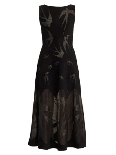 Alaïa Sleeveless Glitter Knit Cocktail Dress In Noir