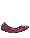 Tod's Ballet Flats In Garnet