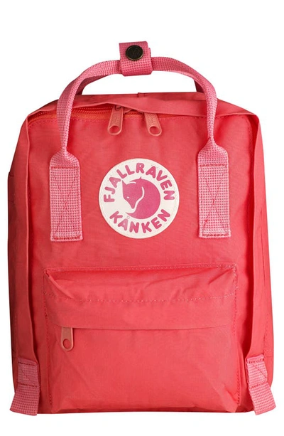 Fjall Raven Mini Kanken Water Resistant Backpack In Peach Pink