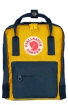 Fjall Raven Mini Kanken Water Resistant Backpack In Navy-warm Yellow