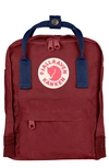 Fjall Raven Mini Kanken Water Resistant Backpack In Ox Red-royal Blue