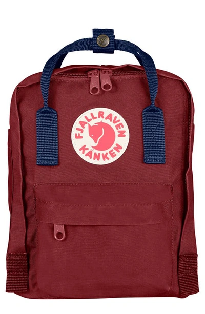 Fjall Raven Mini Kanken Water Resistant Backpack In Ox Red-royal Blue