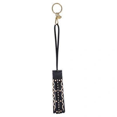Pre-owned Tod's Black Leather Tassel Key Ring