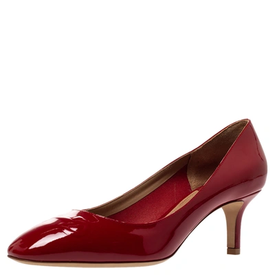 Pre-owned Ferragamo Red Patent Leather Pumps Size 39