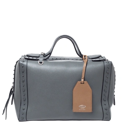Pre-owned Tod's Grey Leather Medium Don Bauletto Gommino Bag