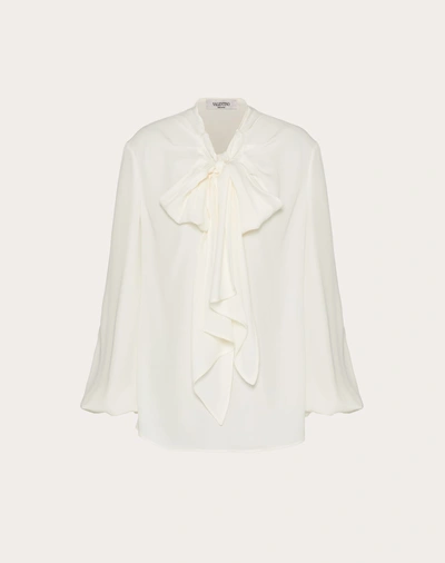 Valentino Georgette Top In Ivory