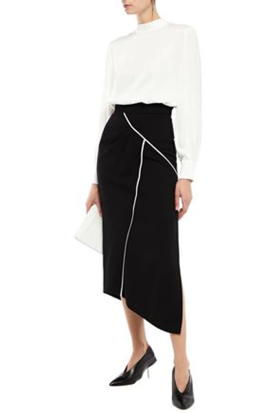 Givenchy Asymmetric Crepe Midi Skirt In Black