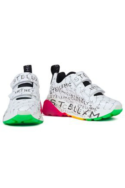 Stella Mccartney Eclypse Logo-print Faux Leather Exaggerated-sole Trainers In White