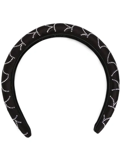 Ferragamo Rhinestone-embellished Headband In Black