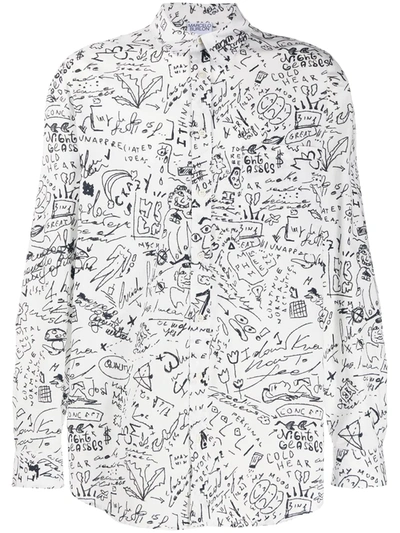 Marcelo Burlon County Of Milan Sketches Oversized Shirt In White